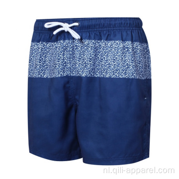 Geborduurde strandshorts van 100% polyester